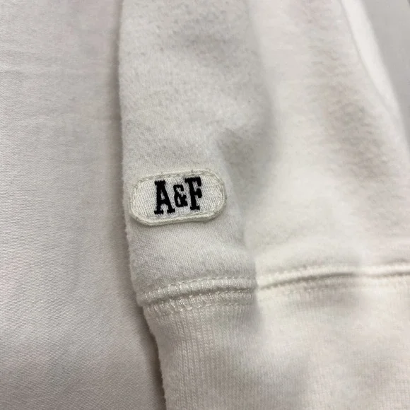 Abercrombie & Fitch Y2K Quarter Zip Jacket Cozy White Women's Medium Long Sleeve - Picture 4 of 10
